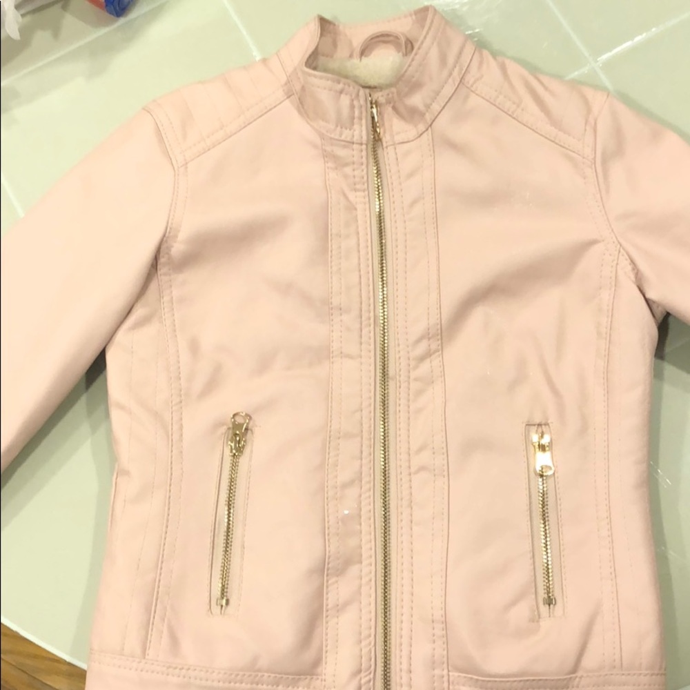 Little girls faux leather jacket